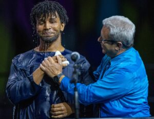 Baptism at the GC. The 62nd General Conference Session of the Seventh-day Adventist Church, America’s Center Convention Complex, St. Louis, Missouri, USA, July 3-12, 2025. Camera date: Friday, July 4, 2025 21:03.